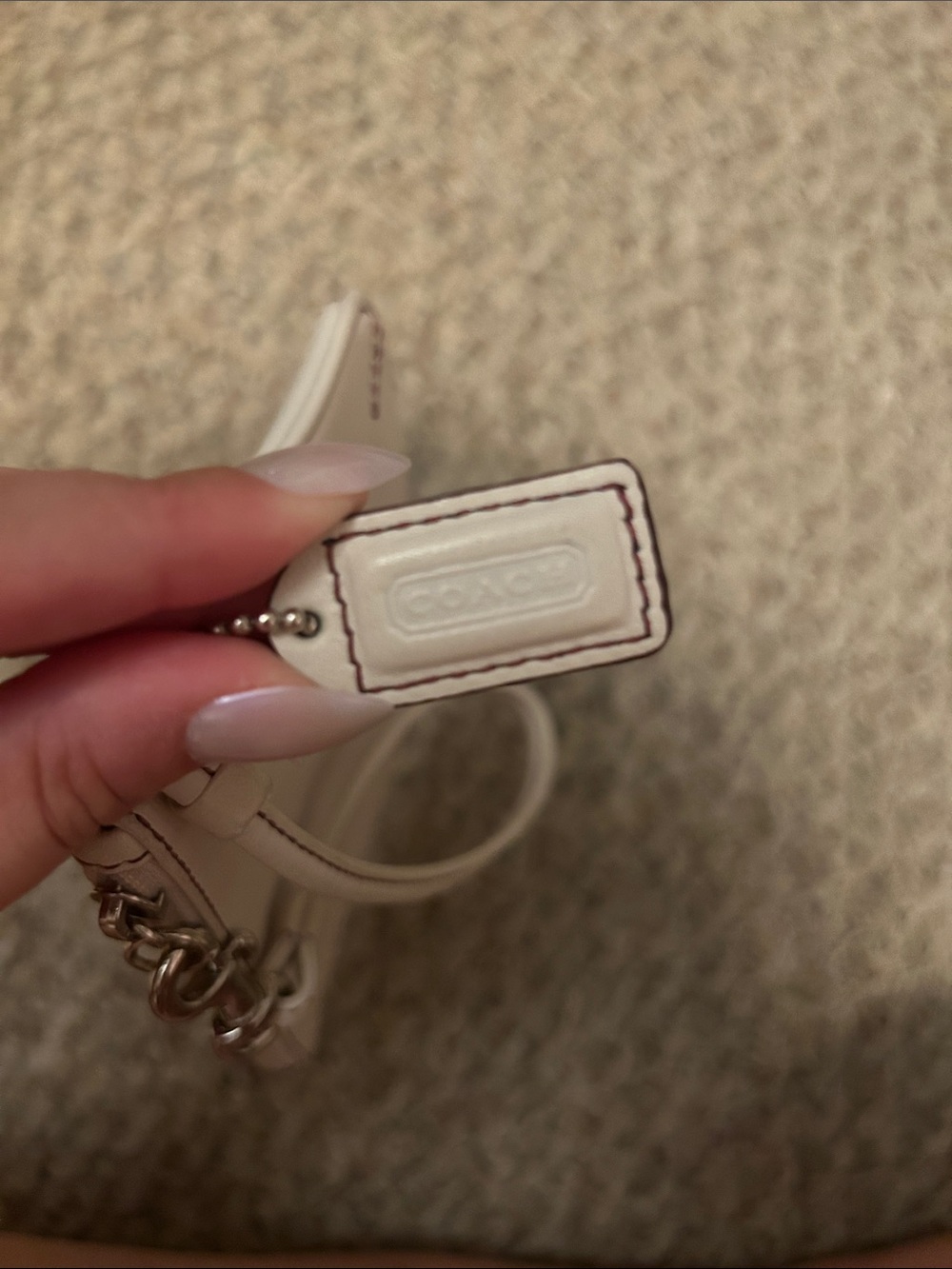 Vintage White Leather Coach Wristlet - Picture 3 of 5
